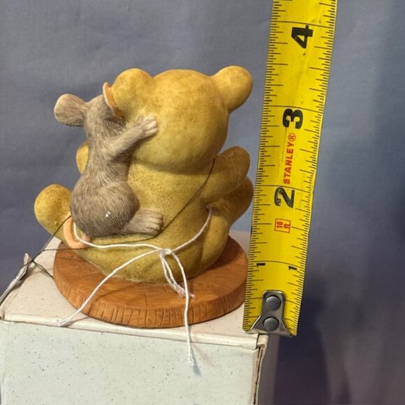 Vintage Charming Tails Figurine Mouse Fitz Floyd Christmas Teddy Bear Not Alone - Picture 3 of 4